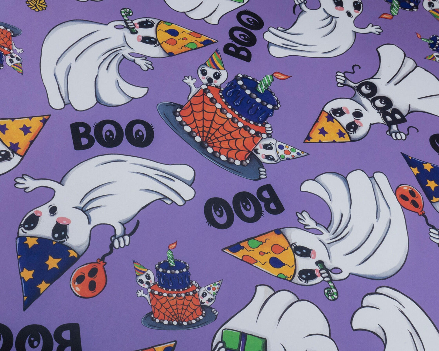 Boo Ghost Wrapping Paper & Gift Tag