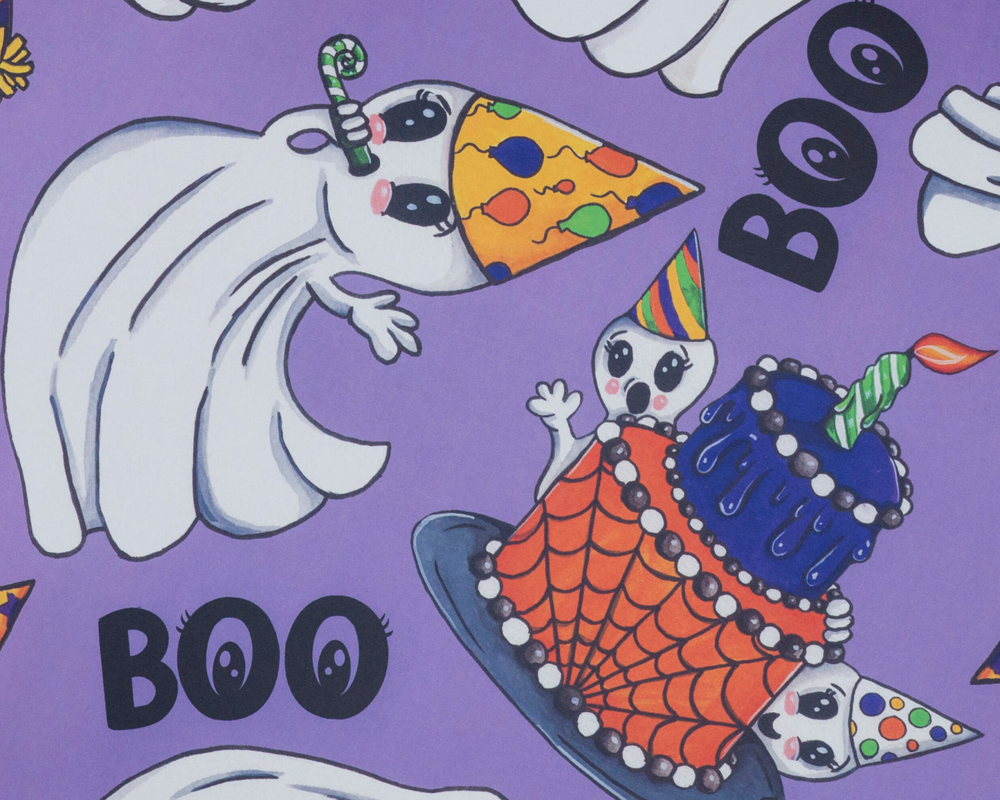 Boo Ghost Wrapping Paper & Gift Tag