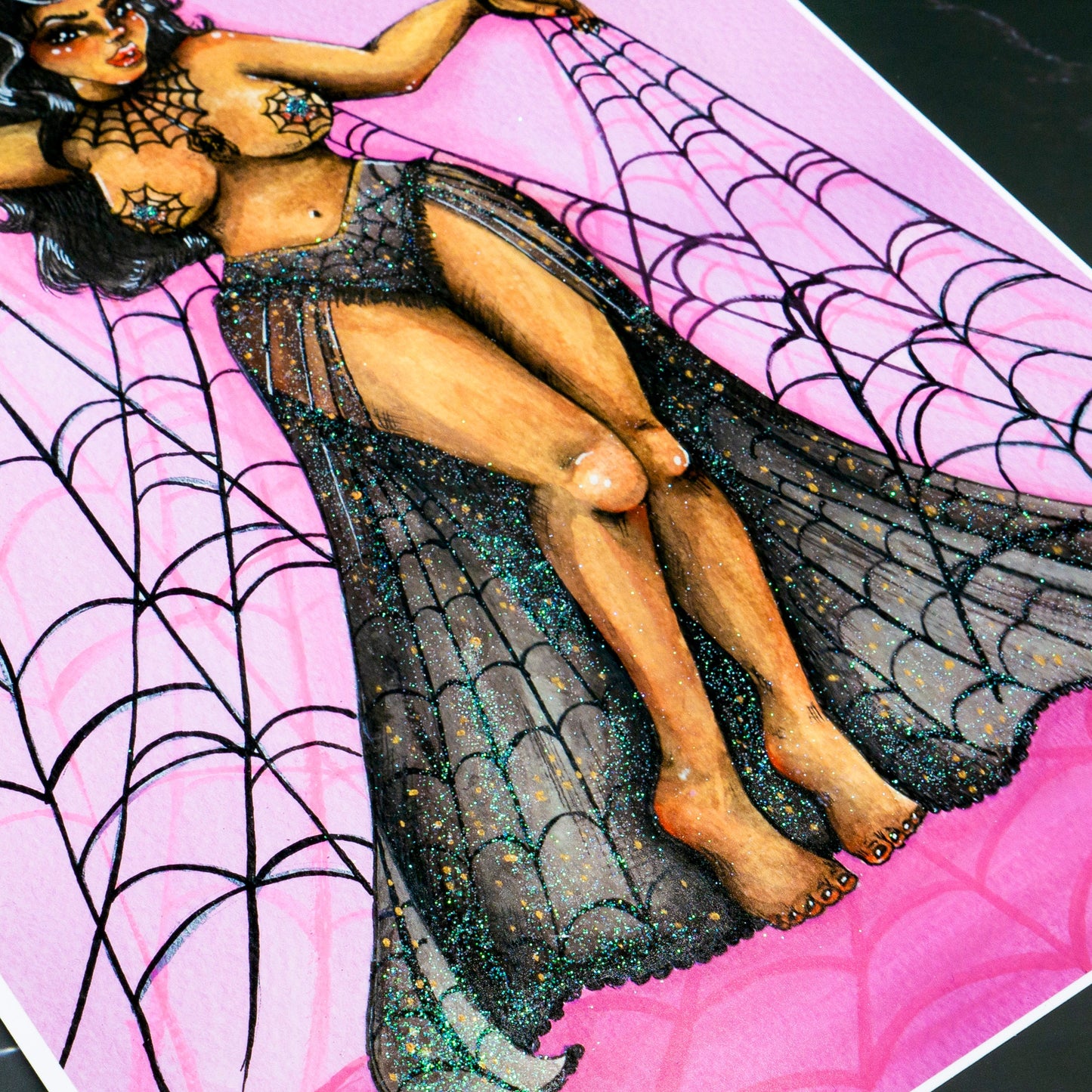 Lola Montez Pin-up Print, Fine Art, A4, Burlesque Print, Burlesque Illustration