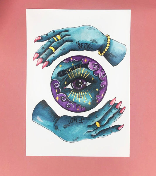 Fortune Teller Art Print (Hand embellished)